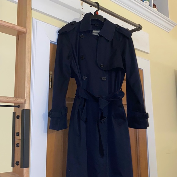 Burberry trench navy removable wool liner belt